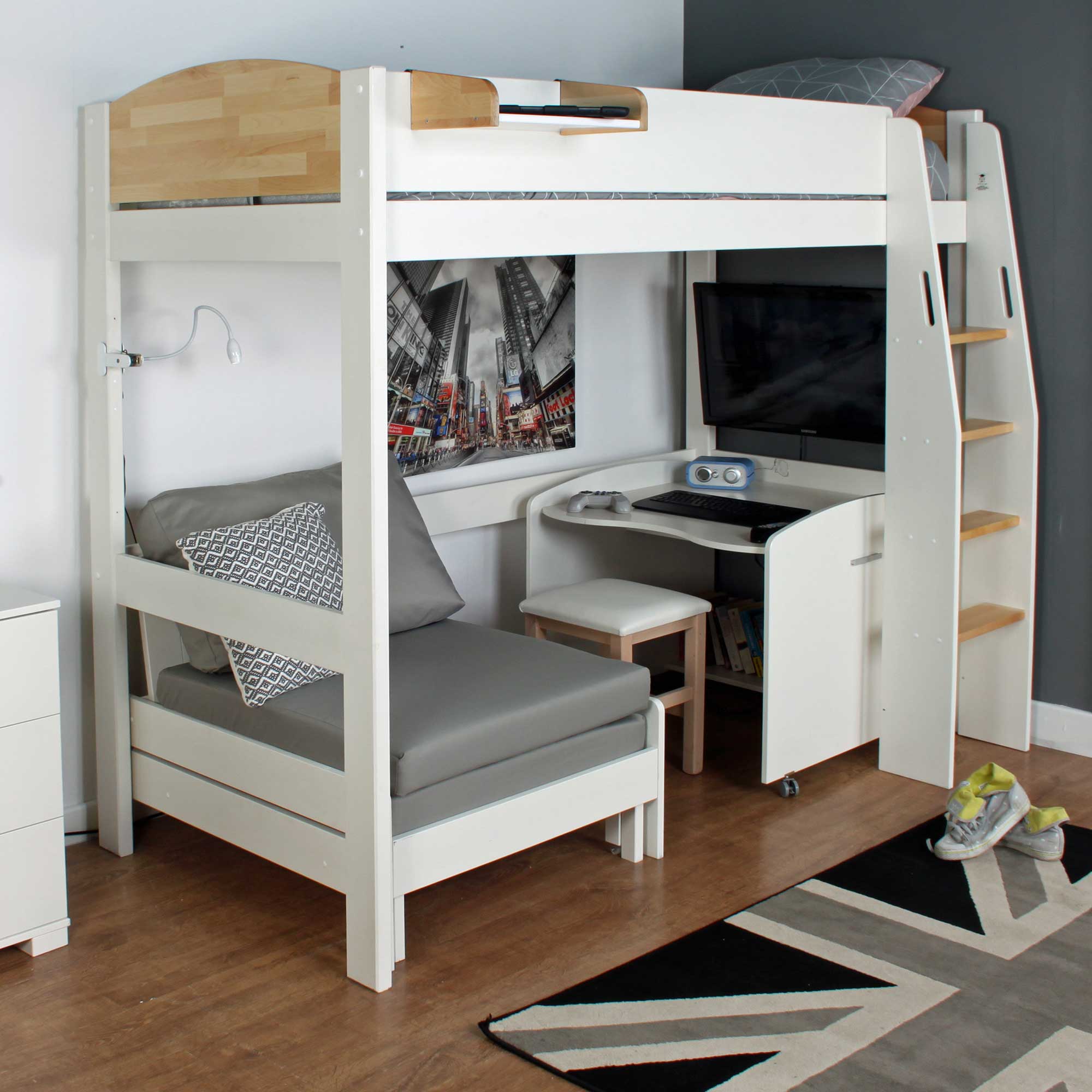 Childrens Bunk Bed With Desk Free, Childs Bunk Bed With Desk